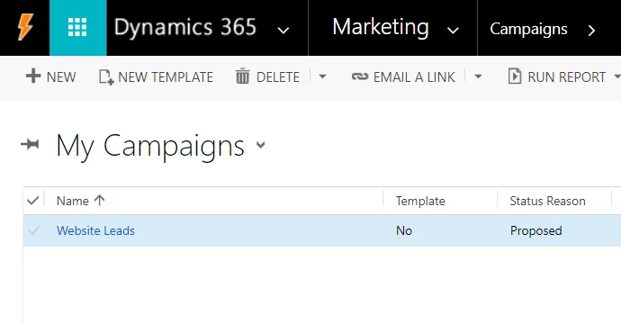WordPress to Dynamics CRM Marketing Campaign List